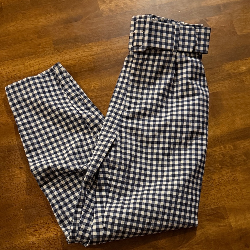 🩶‼️LAST CHANCE‼️ Zara Blue and White Checkered Pants